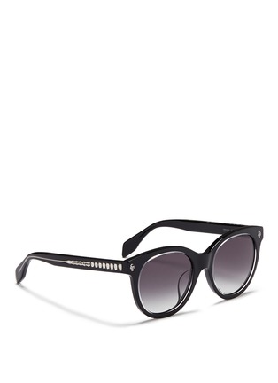 Figure View - Click To Enlarge - ALEXANDER MCQUEEN - Floating skull stud acetate round sunglasses