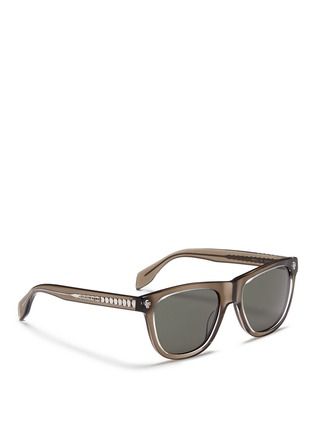 Figure View - Click To Enlarge - ALEXANDER MCQUEEN - Floating skull stud acetate D-frame sunglasses