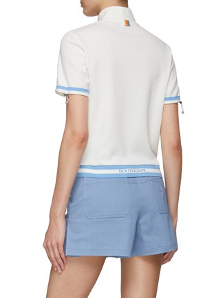 Back View - Click To Enlarge - SOUTHCAPE - Stripe Trimmed Polo Shirt