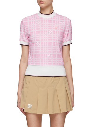 Main View - Click To Enlarge - SOUTHCAPE - Check Jacquard T-Shirt