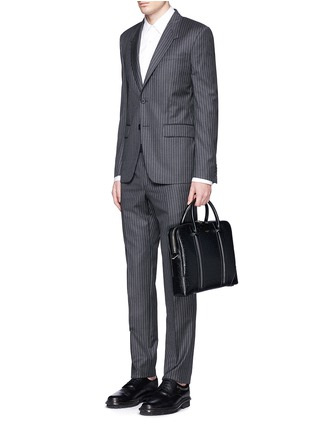 Figure View - Click To Enlarge - GIVENCHY - 'LC' embossed star and trident leather briefcase