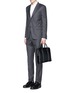 Figure View - Click To Enlarge - GIVENCHY - 'LC' embossed star and trident leather briefcase