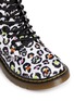 Detail View - Click To Enlarge - DR. MARTENS - 'Delaney' skull leopard print canvas junior boots