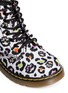 Detail View - Click To Enlarge - DR. MARTENS - 'Brooklee' skull leopard print canvas toddler boots