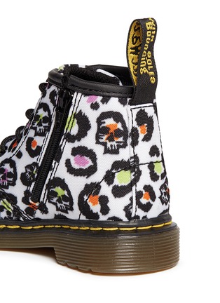 Detail View - Click To Enlarge - DR. MARTENS - 'Brooklee B' skull leopard print canvas infant boots