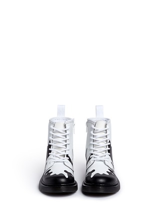 Figure View - Click To Enlarge - DR. MARTENS - 'Delaney' paint splat print leather junior boots