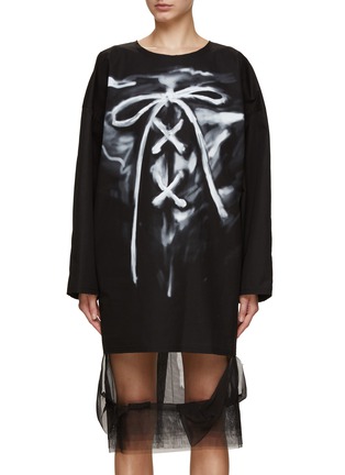 Main View - Click To Enlarge - WE11DONE - Oversize Graphic Print Shirt
