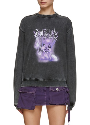 Main View - Click To Enlarge - WE11DONE - Graphic Print Washed Sweatshirt