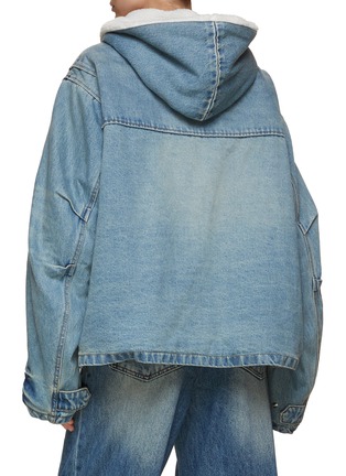 Back View - Click To Enlarge - WE11DONE - Oversize Hooded Denim Coat