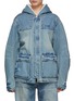 Main View - Click To Enlarge - WE11DONE - Oversize Hooded Denim Coat