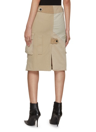 Back View - Click To Enlarge - WE11DONE - Contrast Patchwork Cargo Skirt