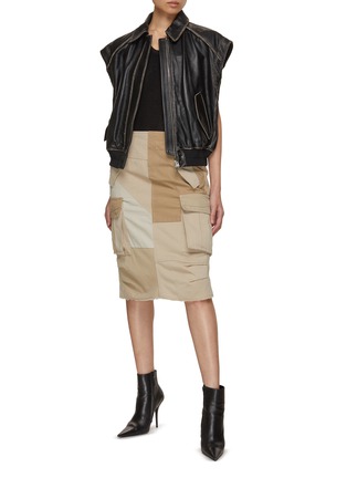 Figure View - Click To Enlarge - WE11DONE - Contrast Patchwork Cargo Skirt