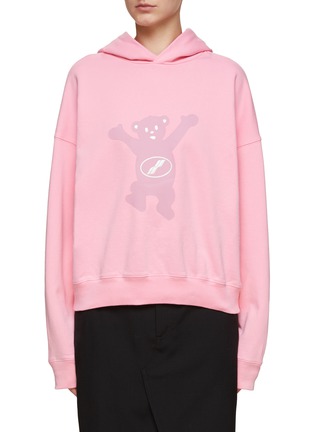Main View - Click To Enlarge - WE11DONE - Teddy Print Oversize Hoodie