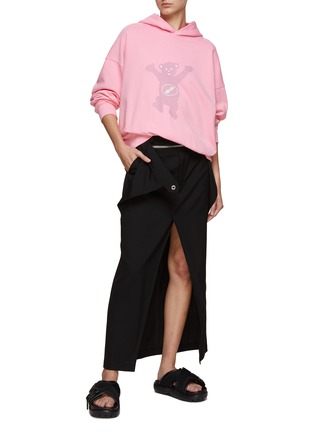 Figure View - Click To Enlarge - WE11DONE - Teddy Print Oversize Hoodie