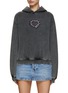 Main View - Click To Enlarge - WE11DONE - Heart Print Washed Hoodie
