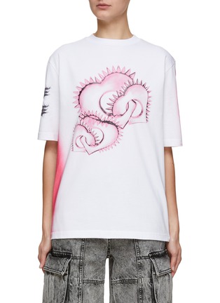 Main View - Click To Enlarge - WE11DONE - Spray Paint Print Oversixe T-Shirt