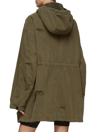 Back View - Click To Enlarge - WE11DONE - Oversize Distressed Hooded Parka