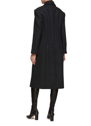 Back View - Click To Enlarge - WE11DONE - Padded Shoulder Long Coat