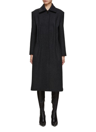 Main View - Click To Enlarge - WE11DONE - Padded Shoulder Long Coat