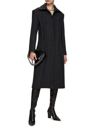 Figure View - Click To Enlarge - WE11DONE - Padded Shoulder Long Coat
