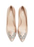 Detail View - Click To Enlarge - RODO - Lotus 80 Crystal Embellished Satin Pumps
