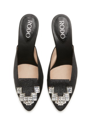 Detail View - Click To Enlarge - RODO - Aileen 80 Crystal Embellished Glittered Mules