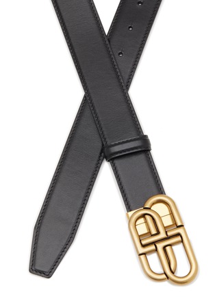 Detail View - Click To Enlarge - BALENCIAGA - LL Logo Leather Belt