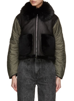 Main View - Click To Enlarge - MARFA STANCE - Reversible Cropped Aviator Quilt Coat