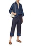 Figure View - Click To Enlarge - INJIRI - Stripe Trim Pants