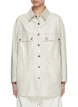 Main View - Click To Enlarge - DARKPARK - Julie Waxed Glitter Denim Jacket