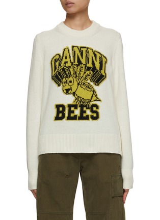 Main View - Click To Enlarge - GANNI - Graphic Intarsia Sweater