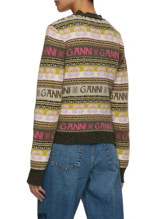 Back View - Click To Enlarge - GANNI - Graphic Intarsia Cardigan