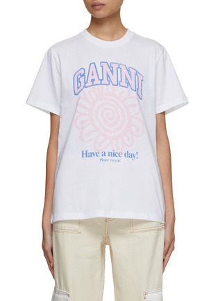 Main View - Click To Enlarge - GANNI - Flower Printed T-Shirt