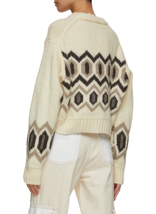Back View - Click To Enlarge - GANNI - Graphic Intarsia Wool Sweater