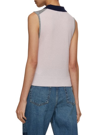Back View - Click To Enlarge - GANNI - Polo Collar Sleeveless Top