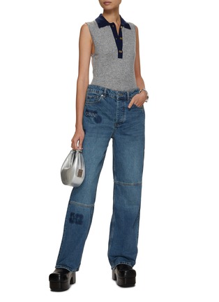 Figure View - Click To Enlarge - GANNI - Polo Collar Sleeveless Top