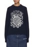 Main View - Click To Enlarge - GANNI - Graphic Flower Intarsia Sweater