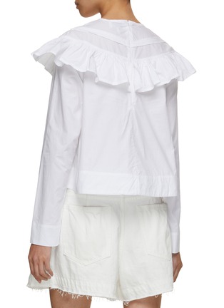 Back View - Click To Enlarge - GANNI - Poplin Frill Blouse