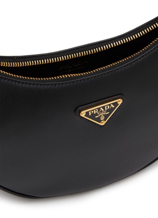 Detail View - Click To Enlarge - PRADA - Logo Plaque Leather Hobo Bag