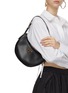 Figure View - Click To Enlarge - PRADA - Logo Plaque Leather Hobo Bag