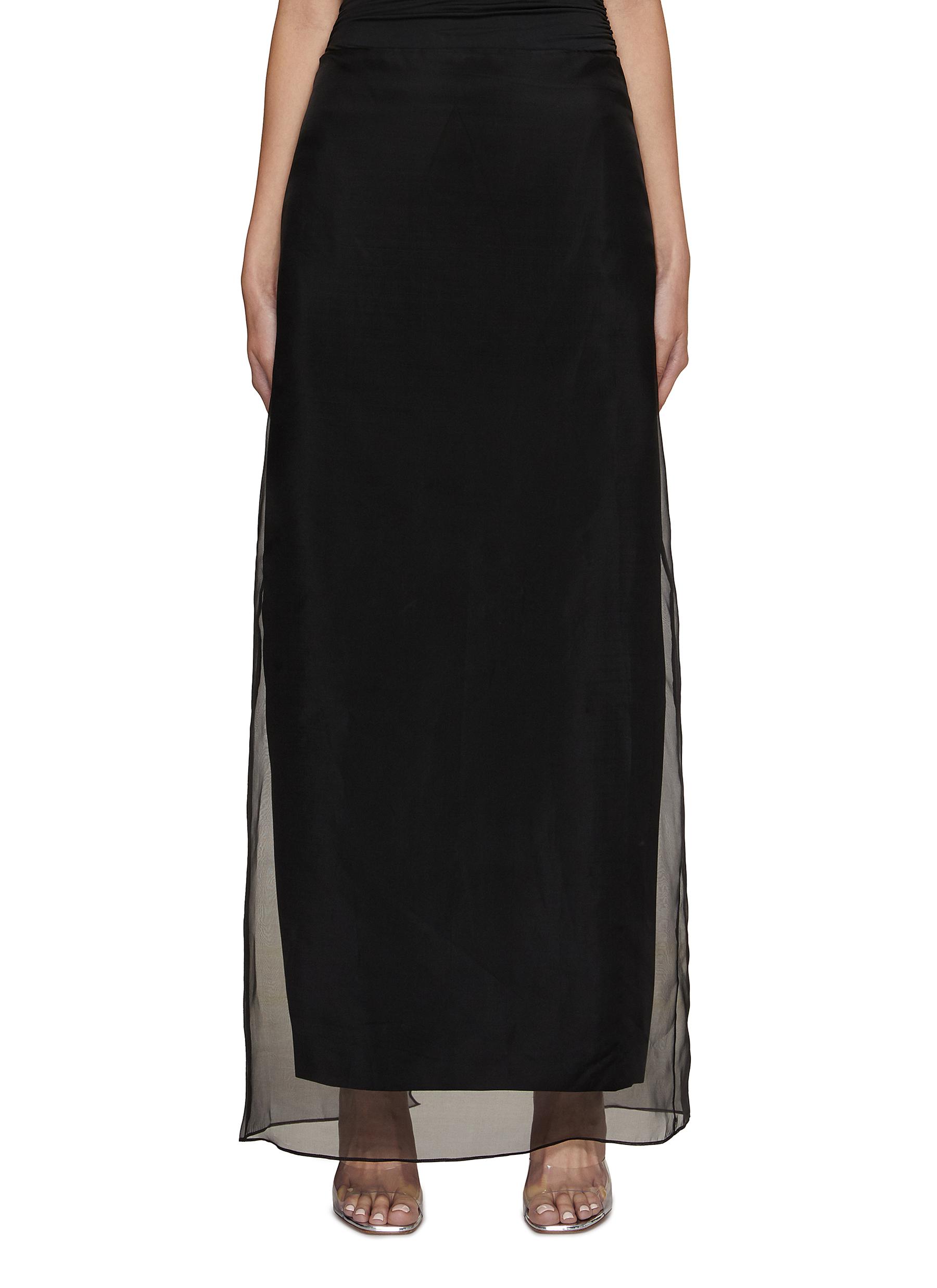 Womens black outlet cotton maxi skirt