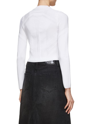 Back View - Click To Enlarge - JUUN.J - Jacquard Detail Cropped Sweater