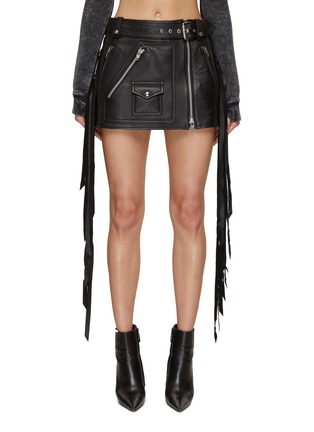 Main View - Click To Enlarge - JUUN.J - Belted Micro Leather Skirt