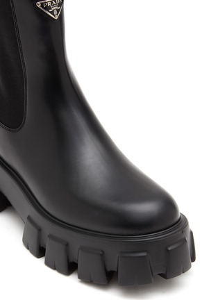 Detail View - Click To Enlarge - PRADA - Spazzolato Leather Monolith Chelsea Boot
