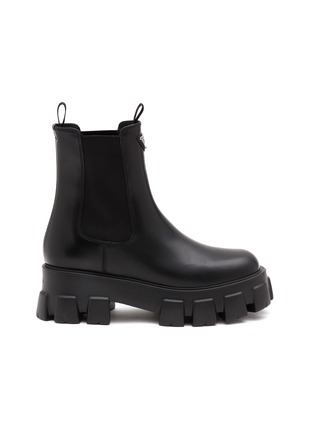 Main View - Click To Enlarge - PRADA - Spazzolato Leather Monolith Chelsea Boot