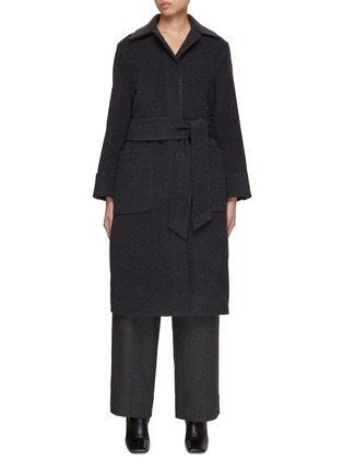 Main View - Click To Enlarge - VINCE - Belted Wool Blend Coat