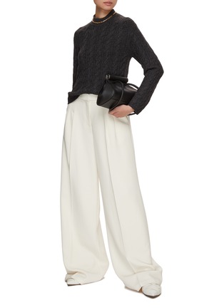 Figure View - Click To Enlarge - VINCE - Mock Neck Cable Knit Sweater