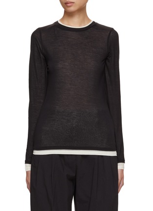 Main View - Click To Enlarge - VINCE - Double Layered Long Sleeve T-Shirt