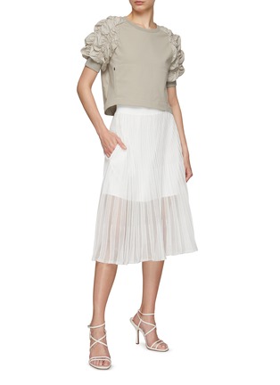 Figure View - Click To Enlarge - AUTOPILOT - Pleated Sheer Panel Skirt