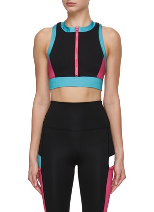 Main View - Click To Enlarge - BEACH RIOT - Scuba Zip Up Bra Top